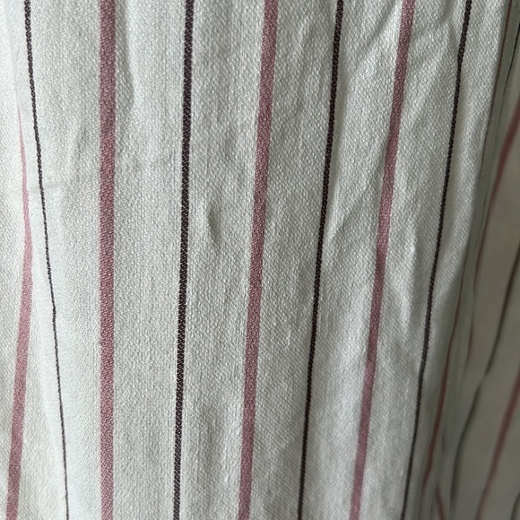 ZARA - Still W/Tags** Long white skirt with thin pink and taupe vertical stripes - Picture 2 of 2